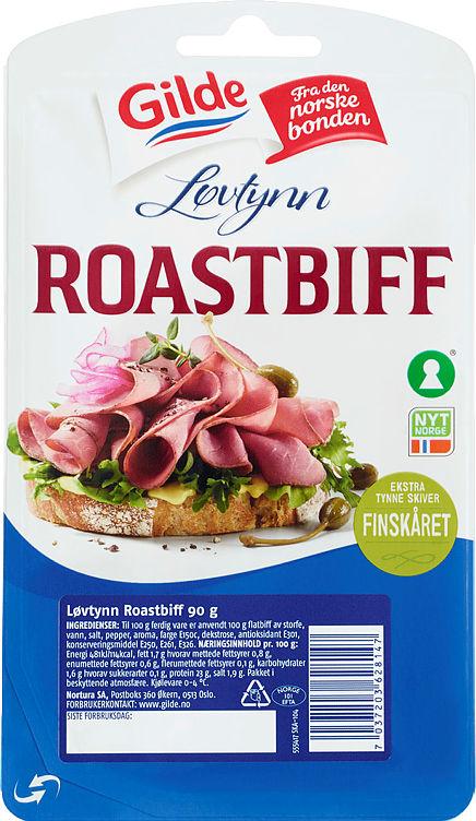 Roastbiff Løvtynn 90g Gilde