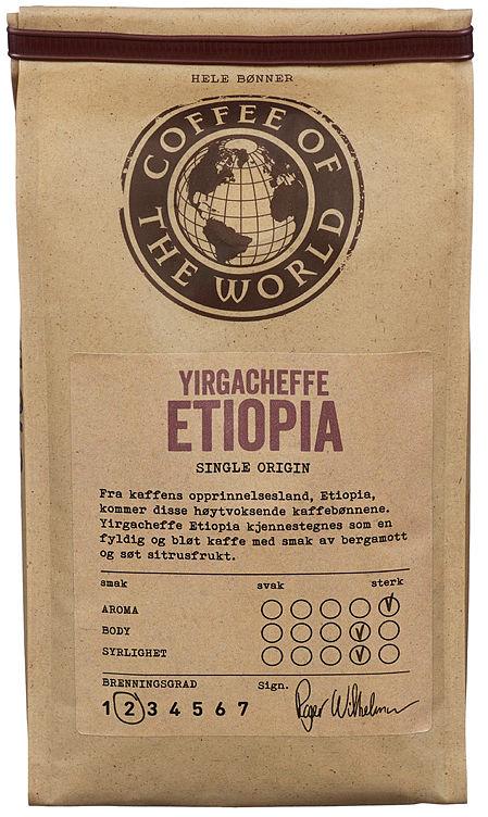 Yirgacheffe Etiopisk hel 340g Cotw