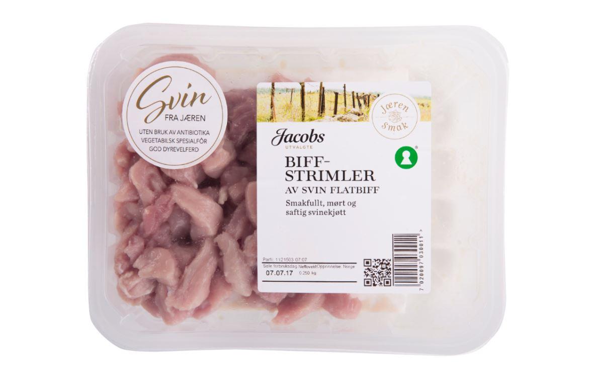 Svin Flatbiff Strimlet 250g