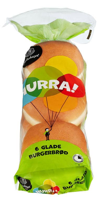 Burgerbrød Hurra 6stk 480g Bakehuset
