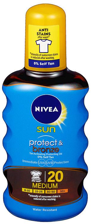 Nivea Sun Protect&amp;Bronze Spray Spf20 200ml