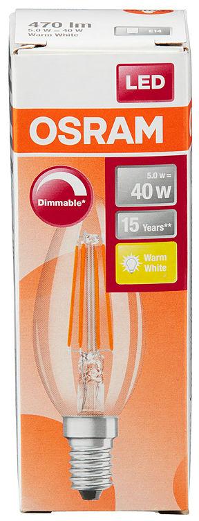 Lyspære Led Cl B 40 Klar Dim E14 Osram