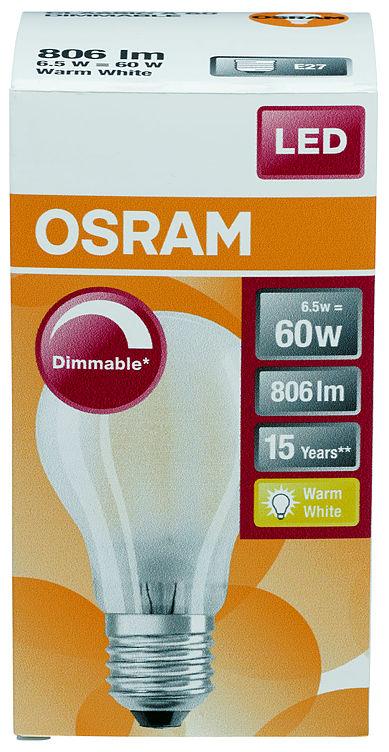 Lyspære Led Cla60 Matt E27 Dim Osram