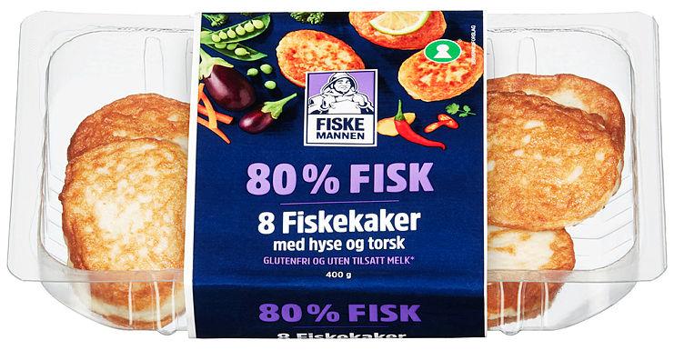 Fiskekaker 80% Hyse&amp;Torsk 400g Fiskemannen