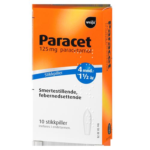 Paracet Stikkpille 4-18mnd 125mg 10stk