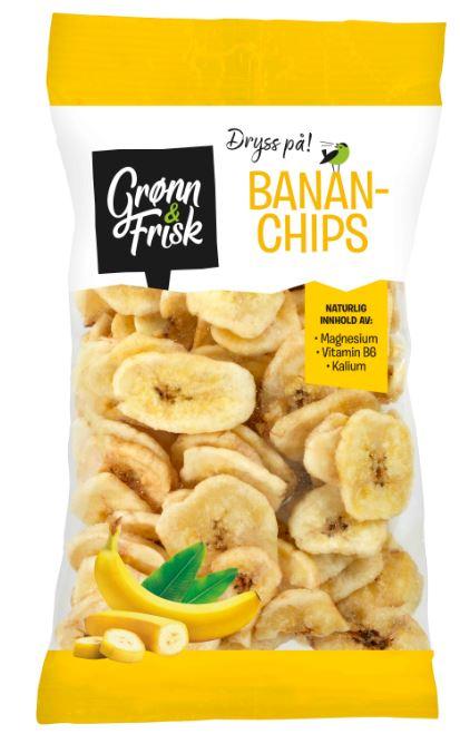 Bananchips 150g Tørket Grønn&amp;Frisk