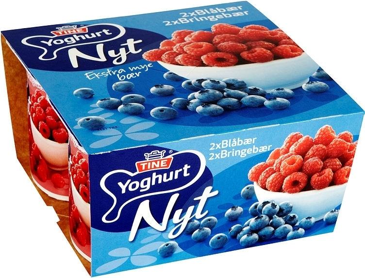 Tine Yoghurt Nyt Blåbær og Bringebær 4x125 g