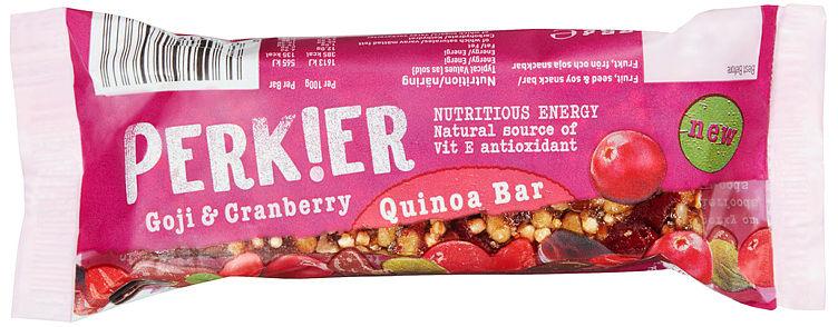 Quinoa Bar Goji&amp;Tranebær 35g Perkier