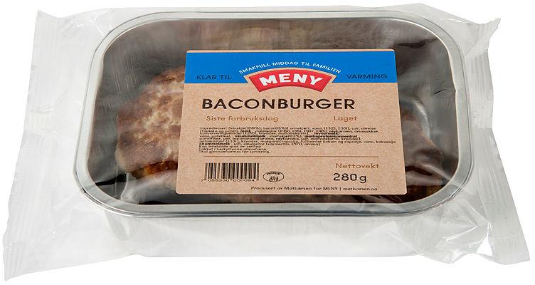 Baconburger 2x140g Meny
