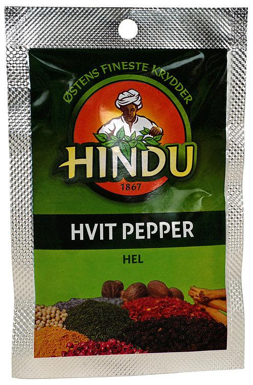 Pepper Hvit hel 10g Pos Hindu