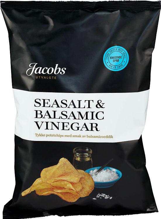 Potetchips Tykke Seasalt&amp;Balsamico 150g Jacobs
