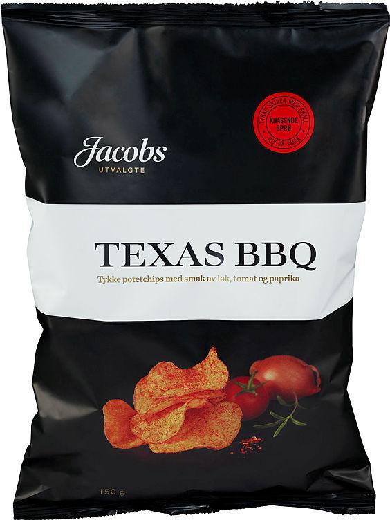 Potetchips Tykke Texas Bbq 150g Jacobs Utvalgte