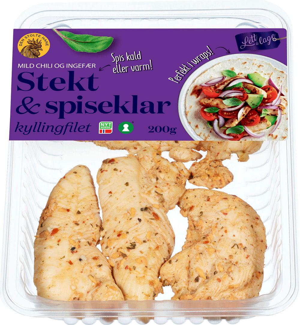 Kyllingfilet Stekt Og Spiseklar Chili Og Ingefær 200 g