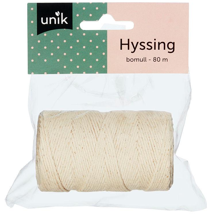 Hyssing Hvit Bomull 80m Unik