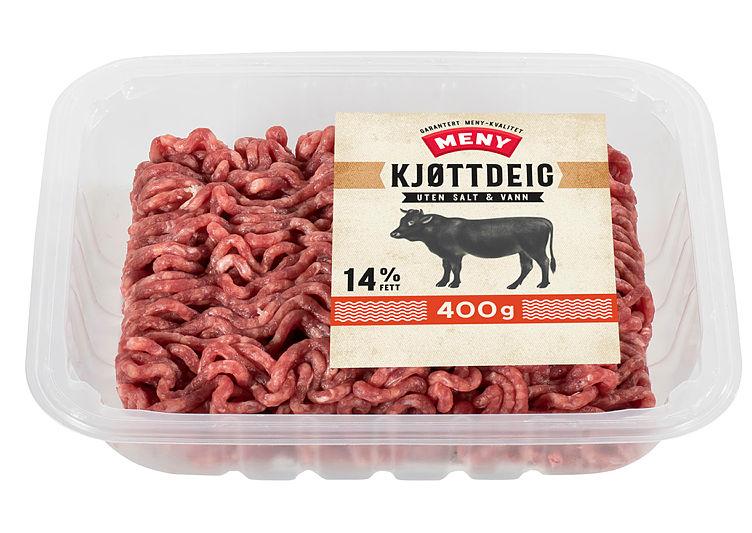 Kjøttdeig 14% Storfe u/Salt og Vann 400g