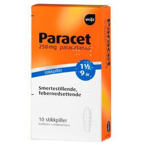 Paracet Stikkpille 250 mg 10 stk