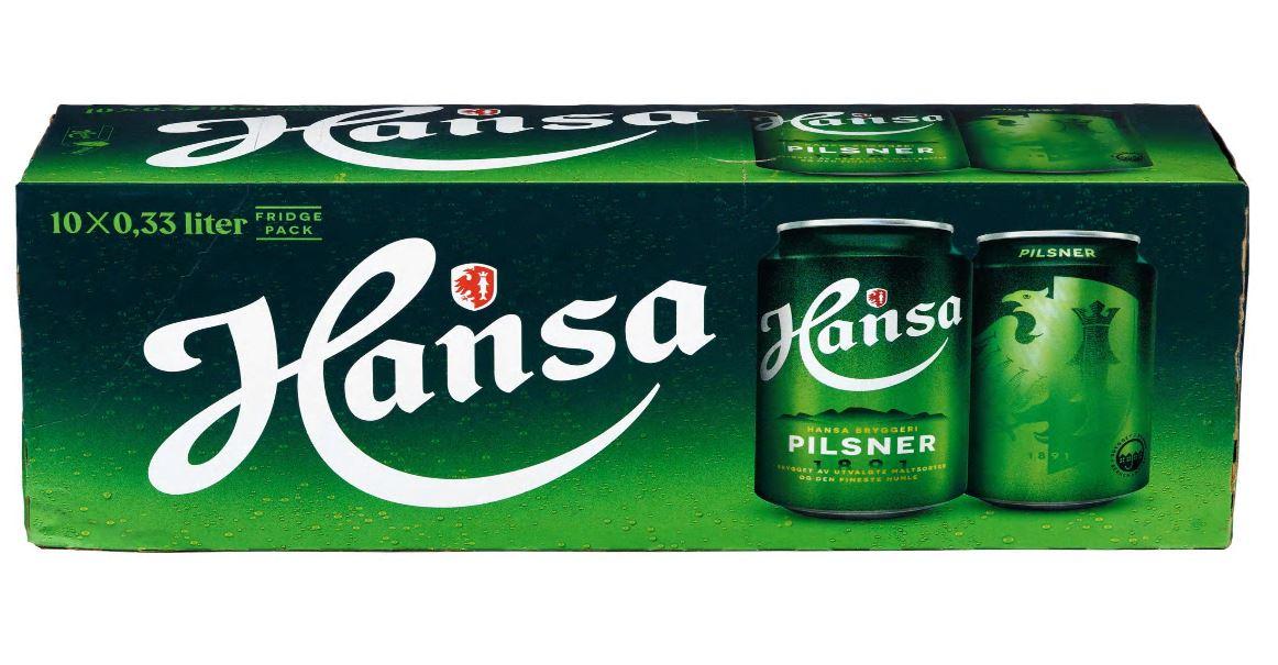 Hansa Pilsner Fridgepack 0,33lx10 boks