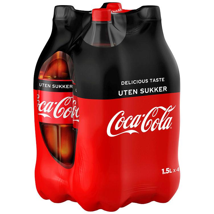 Coca-Cola u/Sukker 1,5lx4 flaske