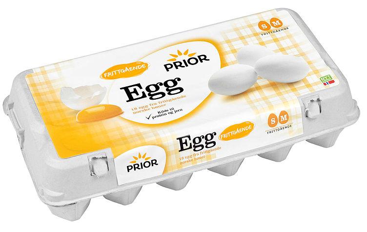 Egg Frittgående S/M 18stk Prior