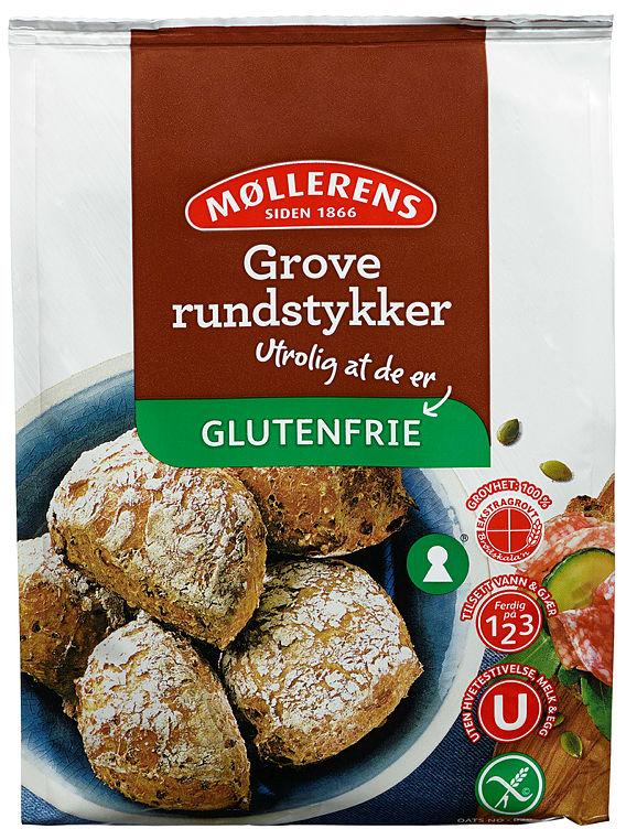 Rundstykker Grove Mix Gl.Fri 405g Møllerens