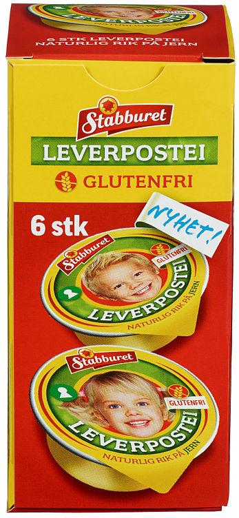Leverpostei glutenfri 6x22g Stabburet