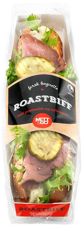 Baguette Roastbiff 230g Mett og Go