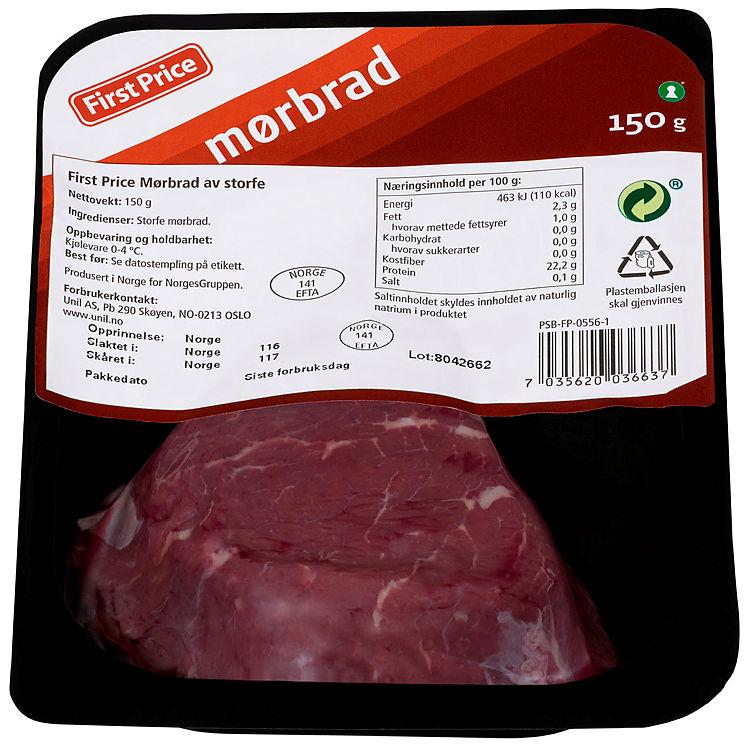 Storfe Mørbrad 150g First Price