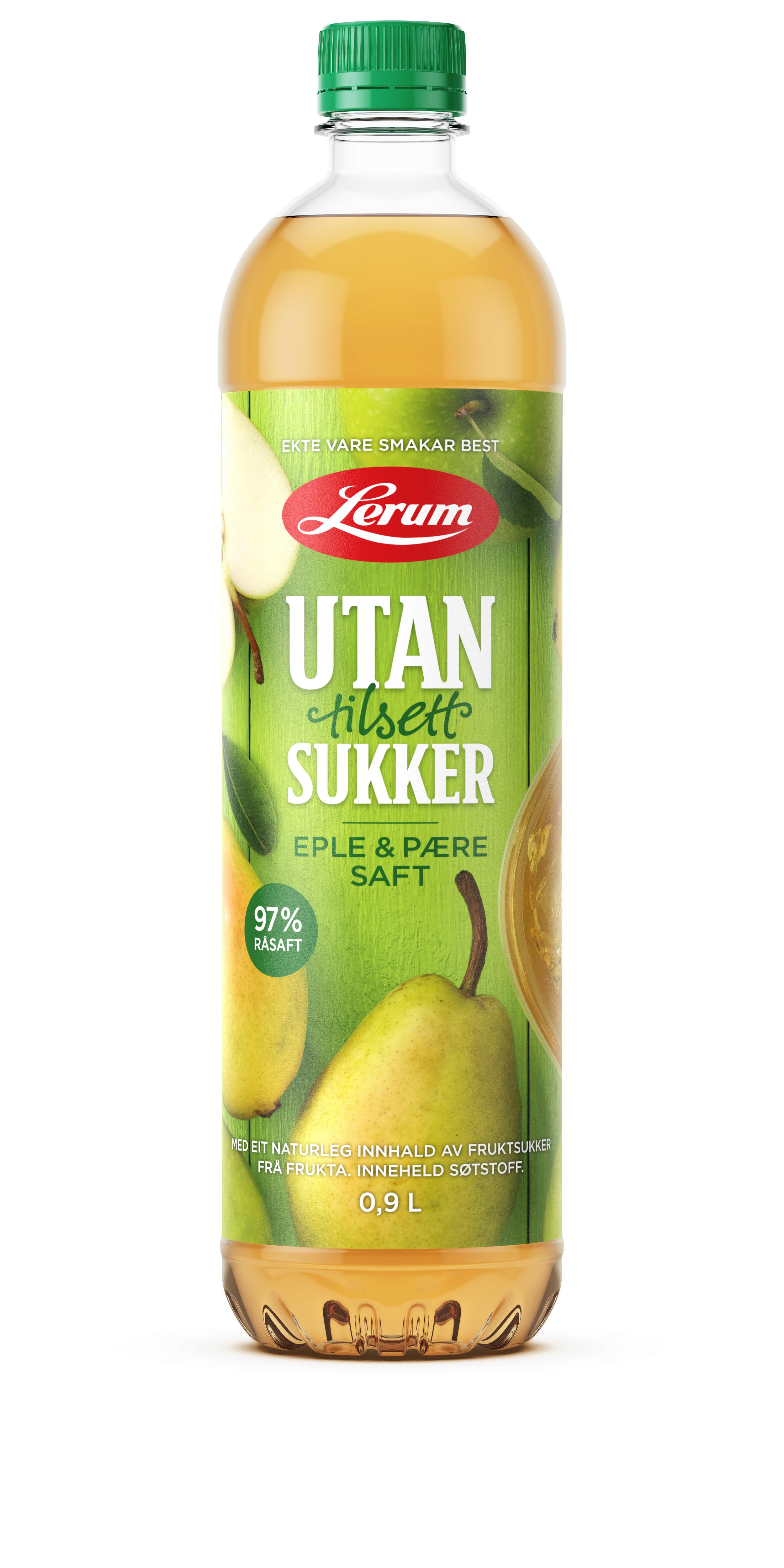 Eple&amp;Pæresaft u/Sukker 0,9l Lerum