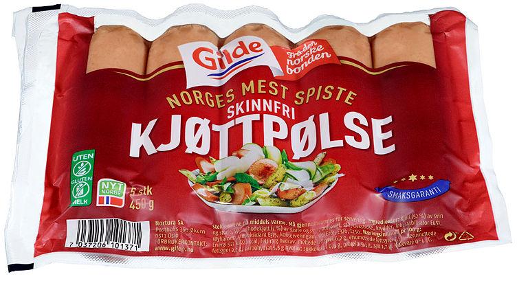 Kjøttpølse Skinnfri 450g Gilde