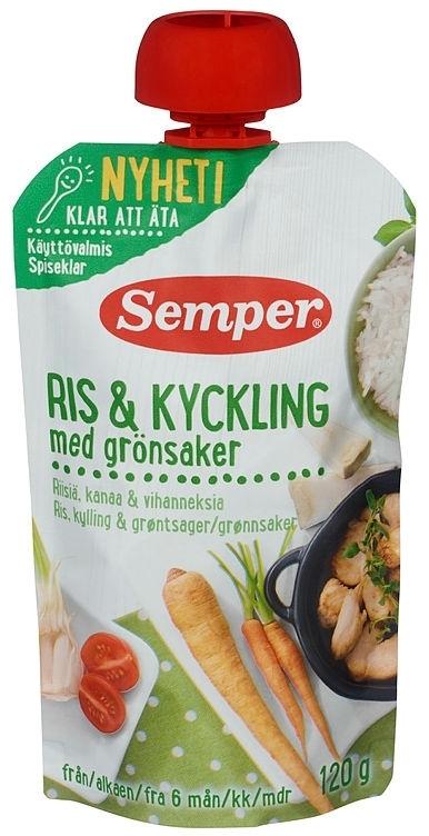Semper Ris &amp; Kylling spiseklar 120 g