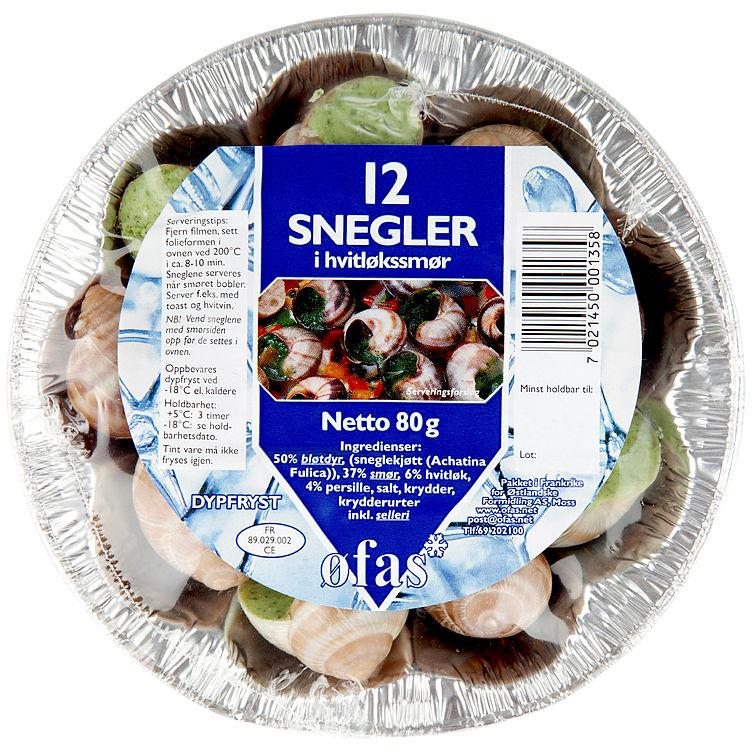 Snegler i Hvitløksmør 80g