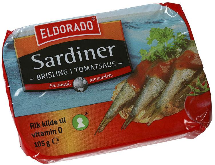 Sardiner Brisling i Tomat 105g Eldorado