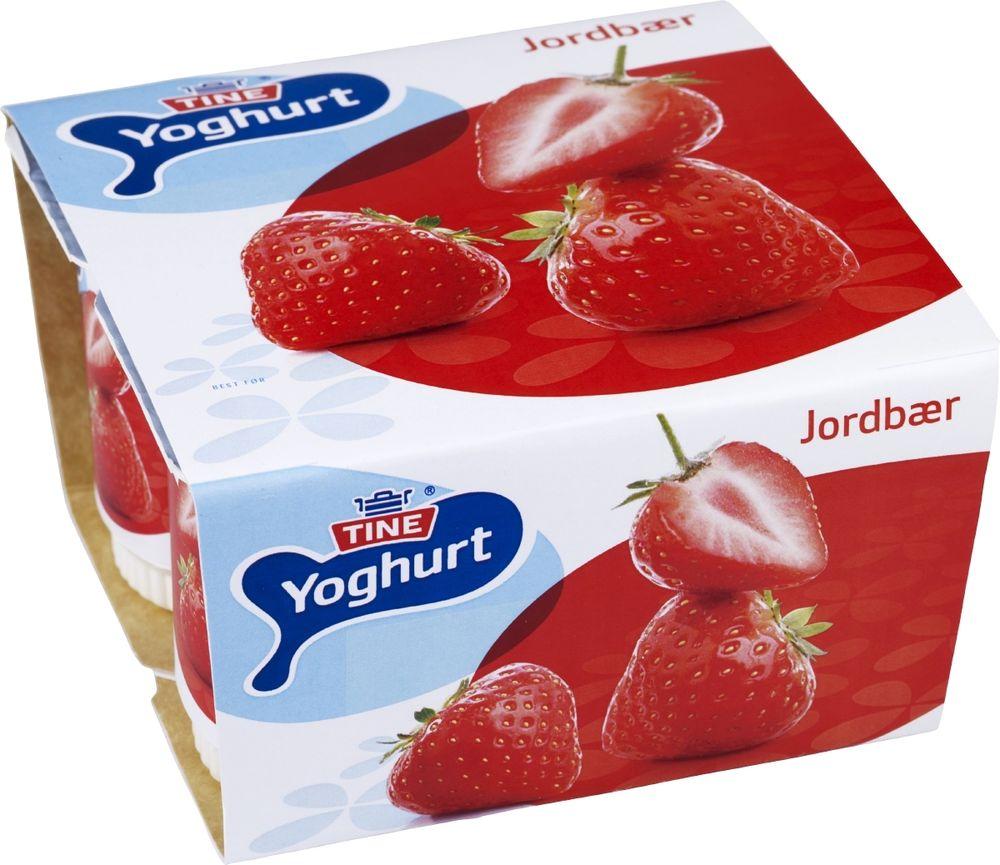 Yoghurt Jordbær 4x150g, 600 g
