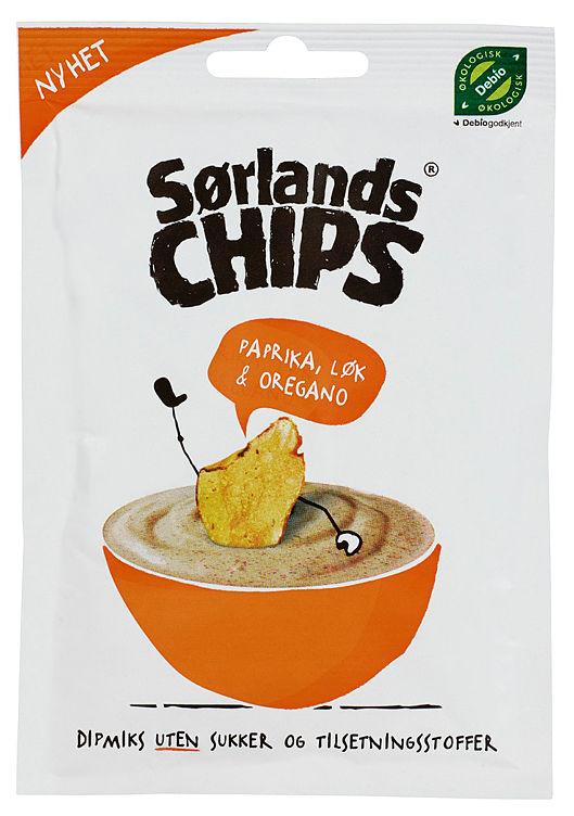 Dipmix Paprika&amp;Løk Økologisk 19g Sørlandschips