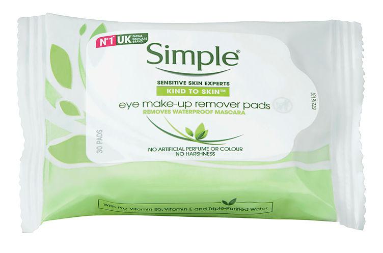 Simple Eye Make Up Remover Pads 30stk