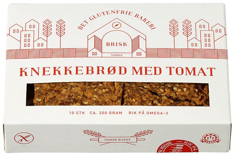 Knekkebrød m/Tomat glutenfri 200g Brisk