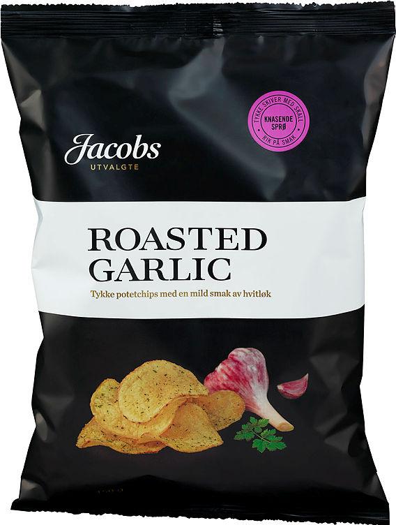 Potetchips Tykke Roasted Garlic 150g Jacobs