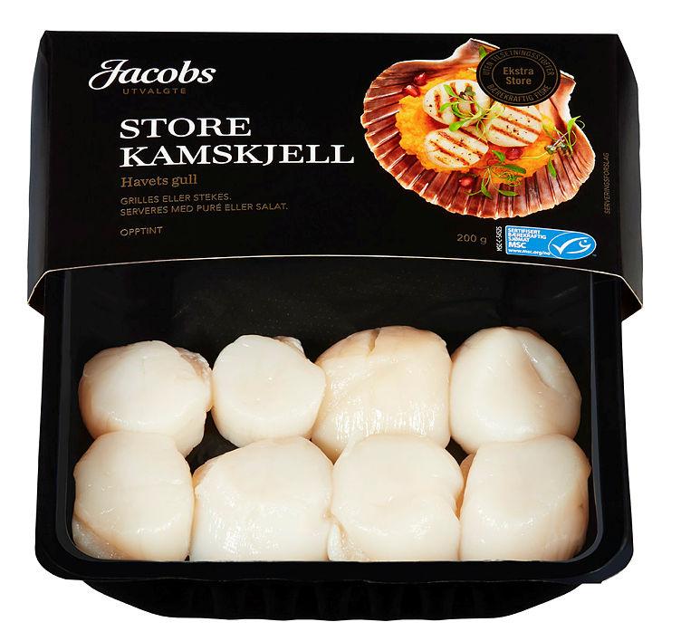 Kamskjell Rå 200g Jacobs Utvalgte