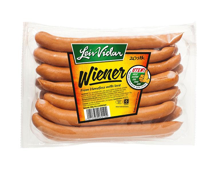 Wienerpølser u/Allergener 1,1kg Leiv Vidar