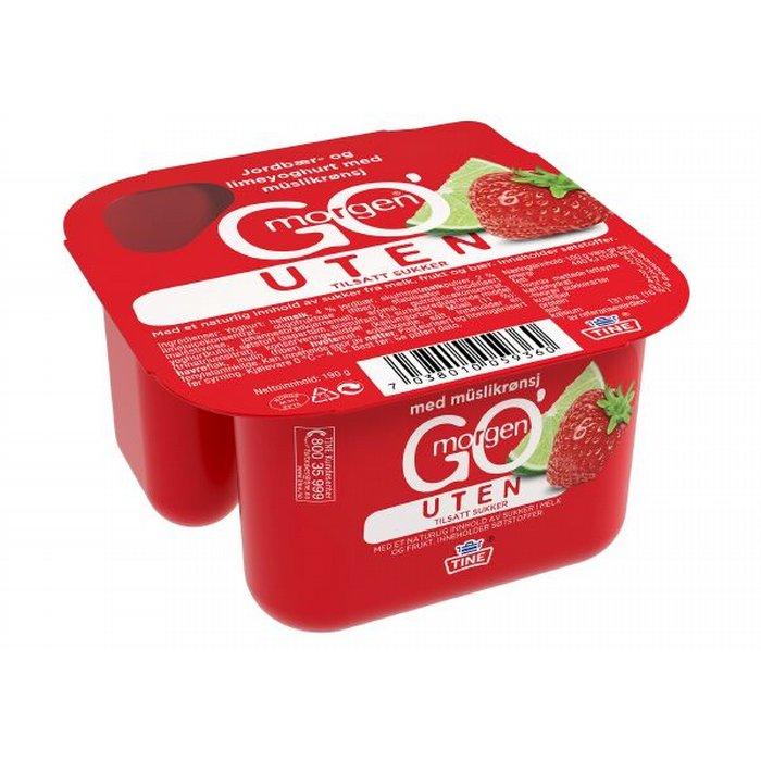 Go morgen Yoghurt UTEN Jordbær og lime 190 g
