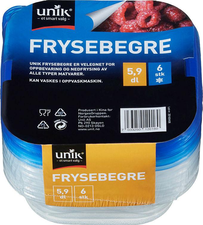 Frysebeger 5,9dl 6stk Unik