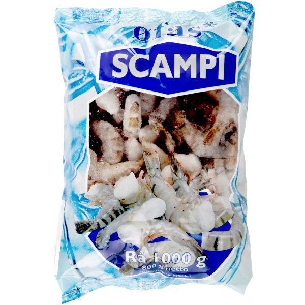 Scampi Rå 26/30 m/Skall 1kg Øfas
