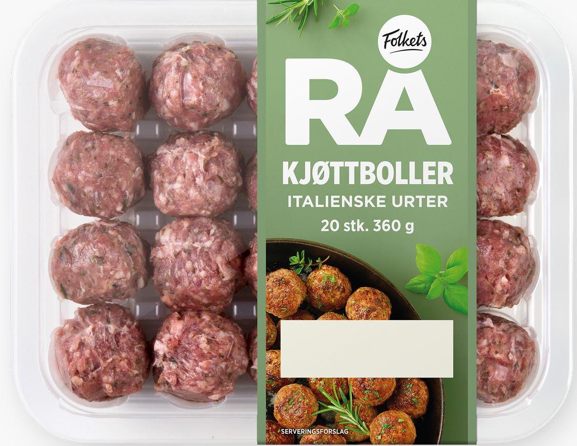 Kjøttboller Rå Italia 20stk 360g Folkets