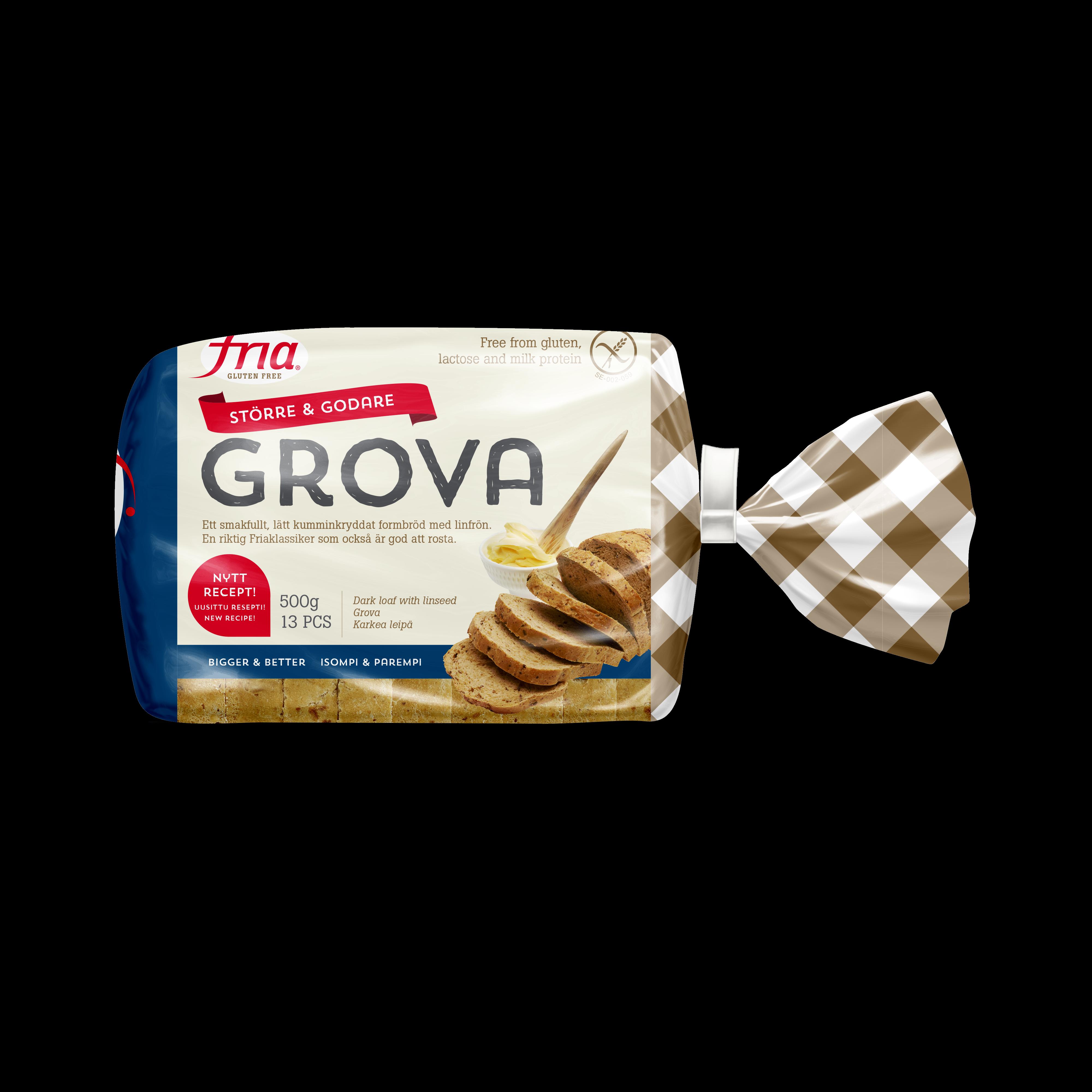 Grovbrød glutenfri 500g Fria