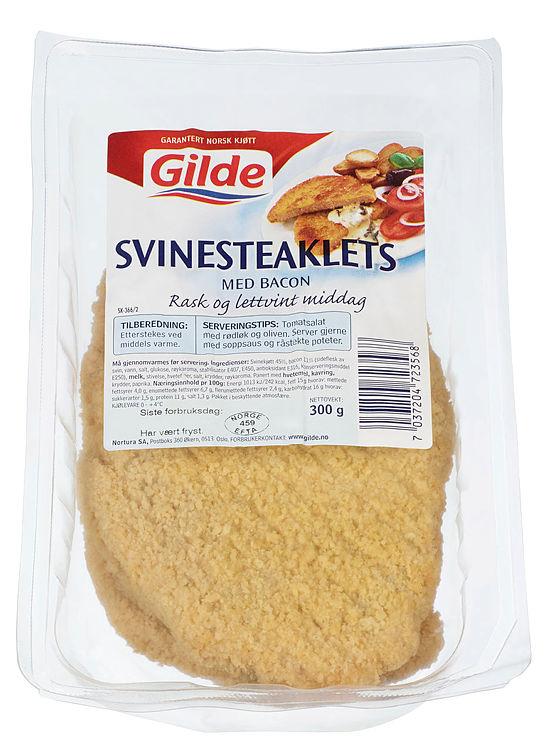 Svinesteaklets m/Bacon 300g Gilde