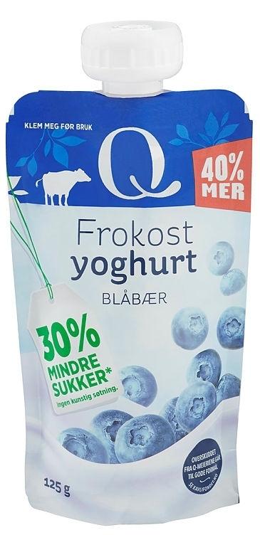Q Frokostyoghurt Blåbær Pose 125 g