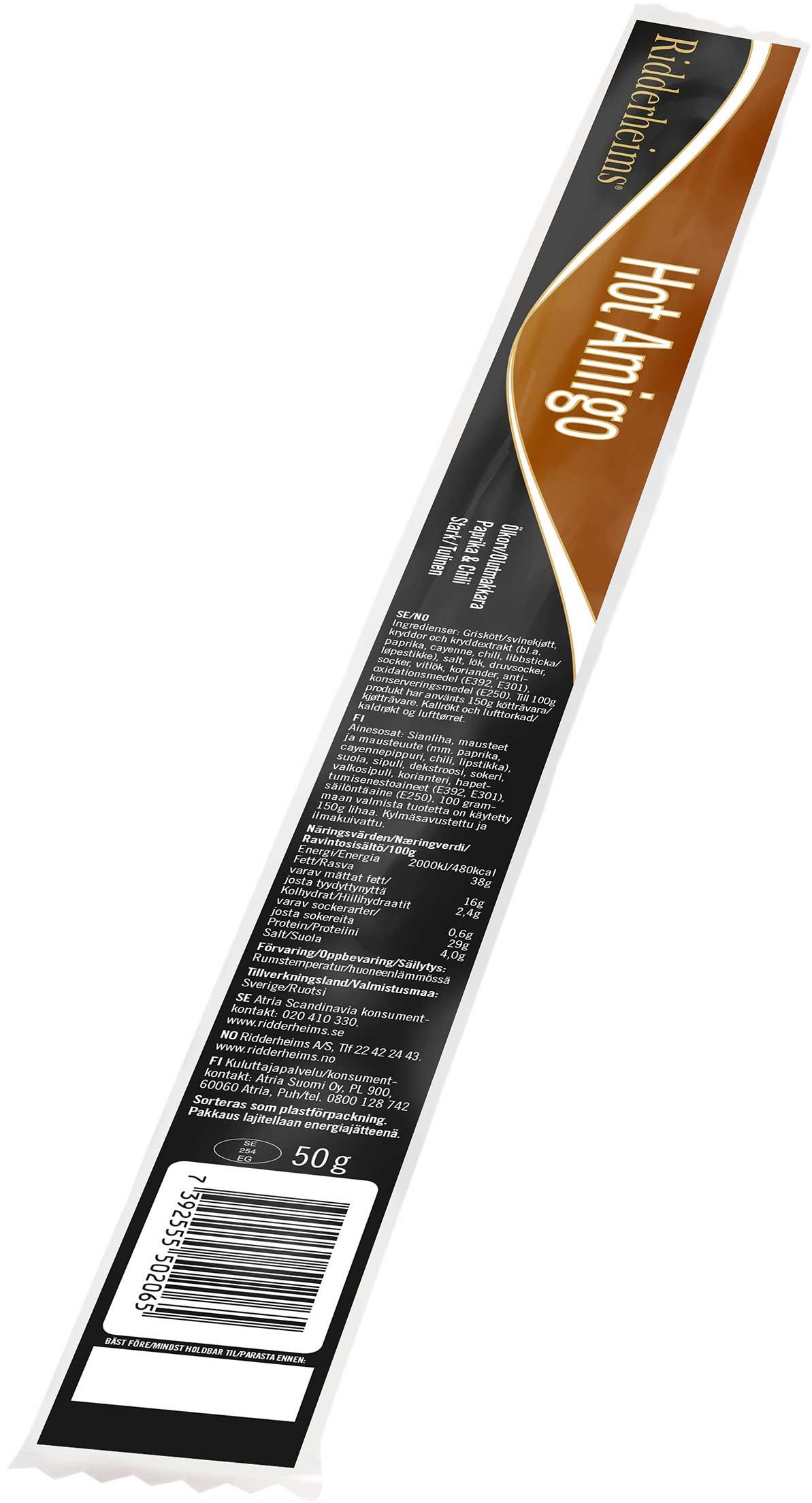 Ølpølse Hot Amigo 50g Ridderheims