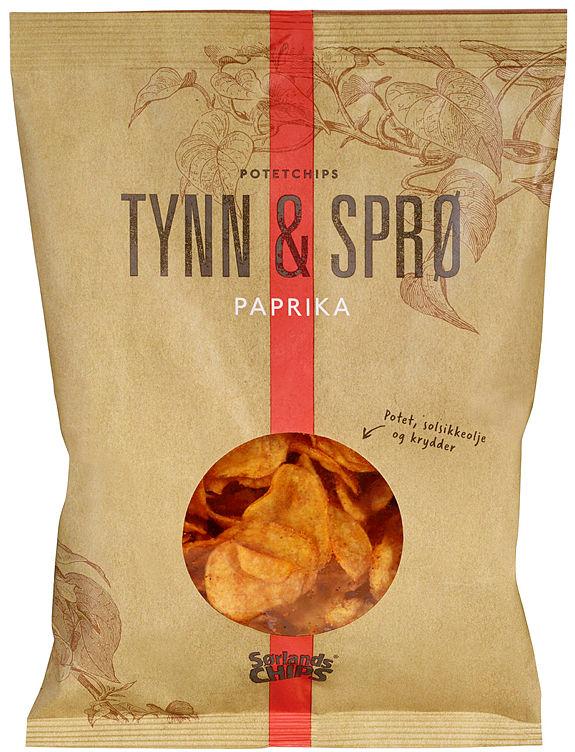 Tynn&amp;Sprø Paprika 170g Sørlandschips