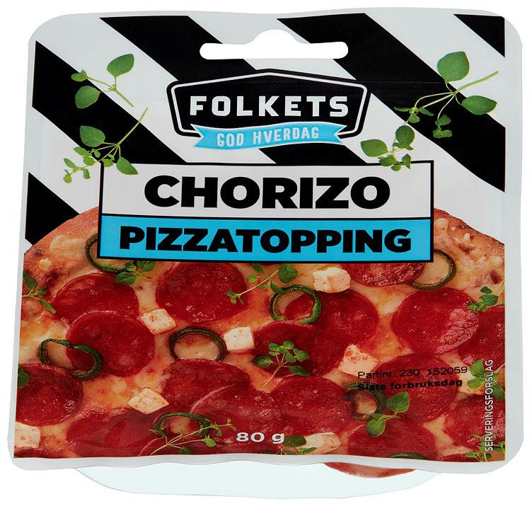 Pizzatopping Chorizo 80g Folkets