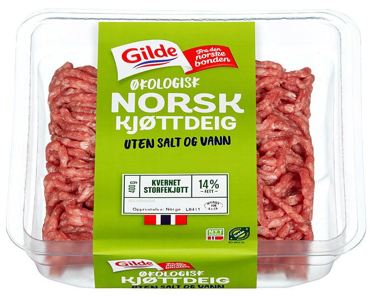 Kjøttdeig Storfe Økol.14% u/Salt&amp;Vann 400g Gilde